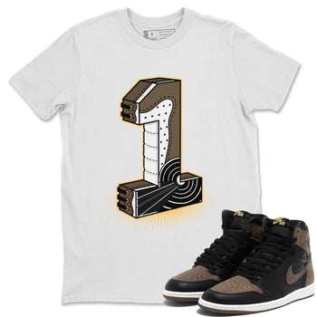 Air Jordan 1 Palomino shirt to match jordans Number Statue sneaker tees Crew Neck Jordan 1 Retro High OG Palomino SNRT Sneaker Release Tees Unisex Casual Shirts White 1 T-Shirt
