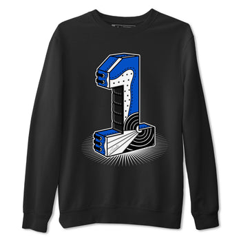 1s Royal Reimagined shirt to match jordans Number Statue sneaker tees Jordan 1 High OG Royal Reimagined SNRT Sneaker Release Tees Cotton Sneaker Tee Black 2 T-Shirt