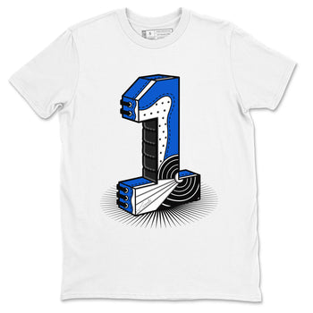 1s Royal Reimagined shirt to match jordans Number Statue sneaker tees Jordan 1 High OG Royal Reimagined SNRT Sneaker Release Tees Cotton Sneaker Tee White 2 T-Shirt
