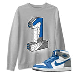 Jordan 1 True Blue Sneaker Match Tees Number Statue Sneaker Tees Jordan 1 True Blue Sneaker Release Tees Unisex Shirts