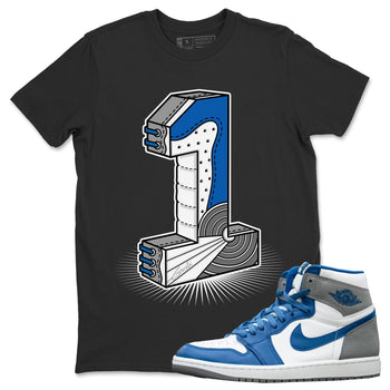 Jordan 1 True Blue Sneaker Match Tees Number Statue Sneaker Tees Jordan 1 True Blue Sneaker Release Tees Unisex Shirts