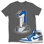 Jordan 1 True Blue Sneaker Match Tees Number Statue Sneaker Tees Jordan 1 True Blue Sneaker Release Tees Unisex Shirts