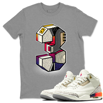 Air Jordan 3 X J Balvin shirt to match jordans Number Statue sneaker tees Air Jordan 3 X J Balvin SNRT Sneaker Release Tees LGBT Pride T-Shirt Unisex Heather Grey 1 T-Shirt