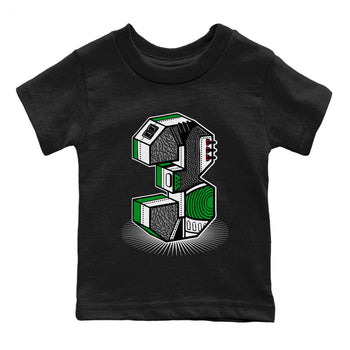 Air Jordan 3 Lucky Green Sneaker Match Tees Number Statue Sneaker Tees Jordan 3 Retro Lucky Green Sneaker Release Tees Kids Shirts Black 2