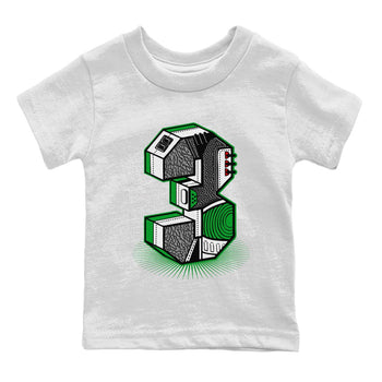 Air Jordan 3 Lucky Green Sneaker Match Tees Number Statue Sneaker Tees Jordan 3 Retro Lucky Green Sneaker Release Tees Kids Shirts White 2