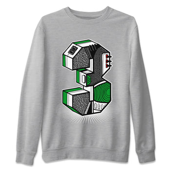 Air Jordan 3 Lucky Green Sneaker Match Tees Number Statue Sneaker Tees Jordan 3 Retro Lucky Green Sneaker Release Tees Unisex Shirts Heather Grey 2