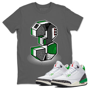 Air Jordan 3 Lucky Green Sneaker Match Tees Number Statue Sneaker Tees Jordan 3 Retro Lucky Green Sneaker Release Tees Unisex Shirts Cool Grey 1