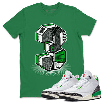 Air Jordan 3 Lucky Green Sneaker Match Tees Number Statue Sneaker Tees Jordan 3 Retro Lucky Green Sneaker Release Tees Unisex Shirts Kelly Green 1