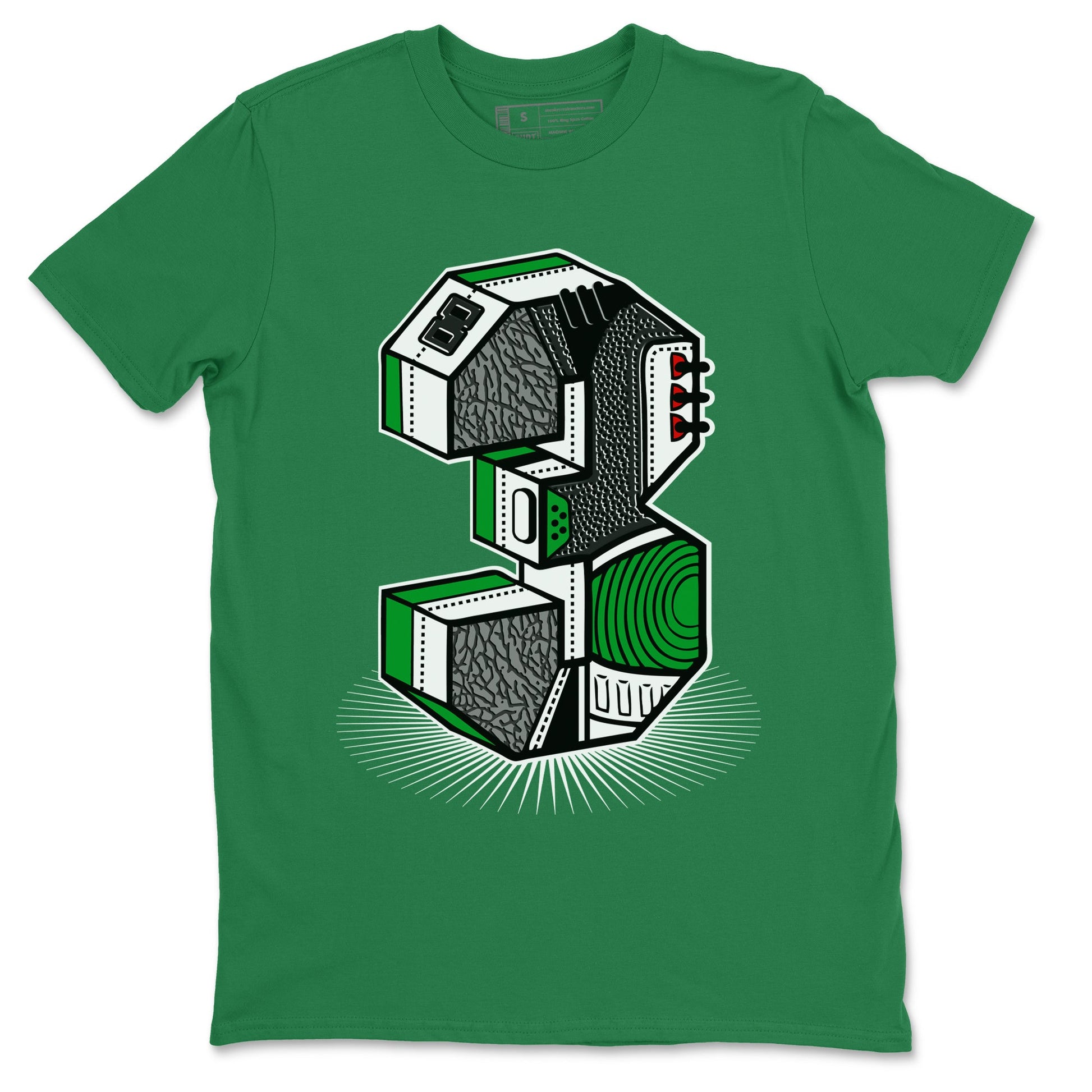 Air Jordan 3 Lucky Green Sneaker Match Tees Number Statue Sneaker Tees Jordan 3 Retro Lucky Green Sneaker Release Tees Unisex Shirts Kelly Green 2