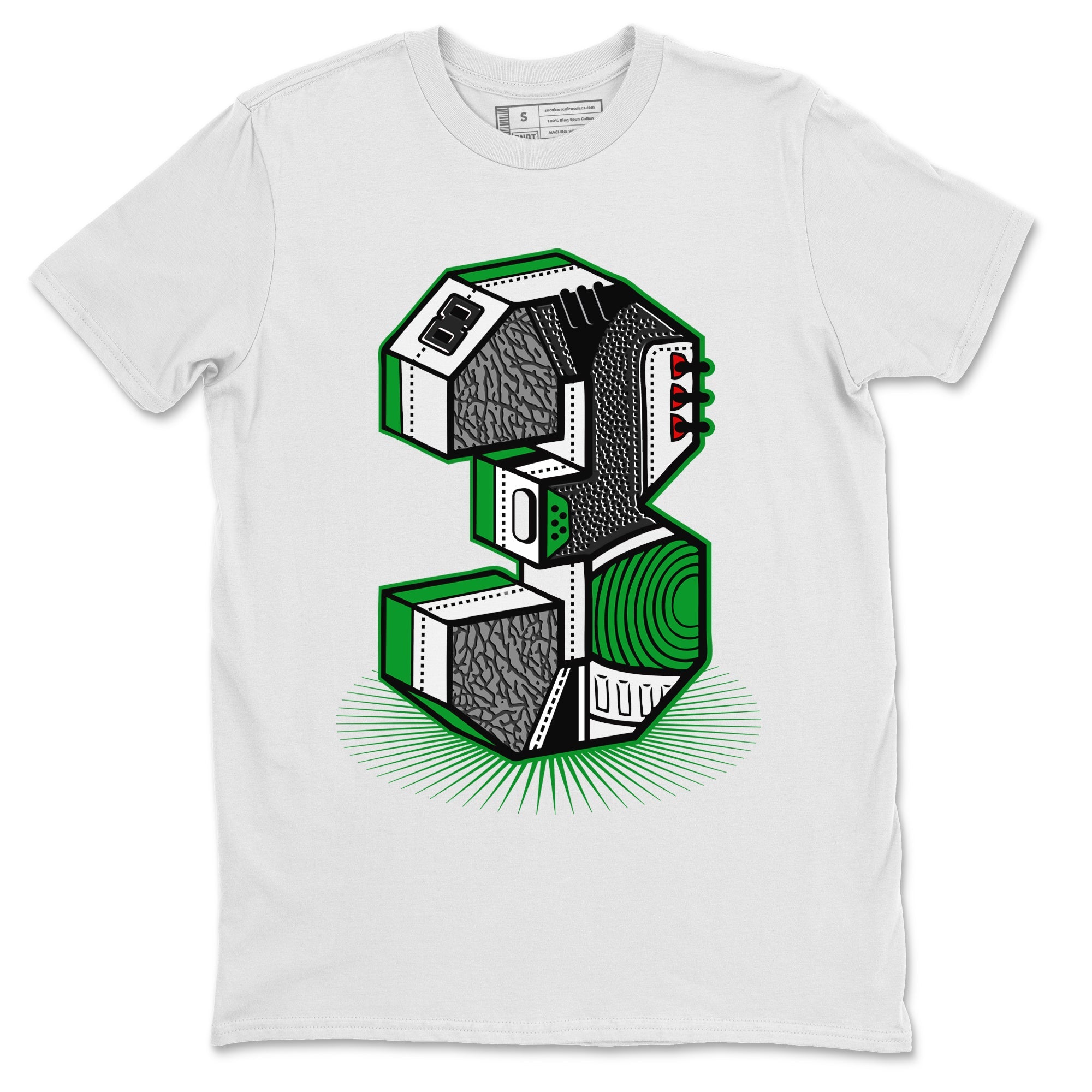 Air Jordan 3 Lucky Green Sneaker Match Tees Number Statue Sneaker Tees Jordan 3 Retro Lucky Green Sneaker Release Tees Unisex Shirts White 2