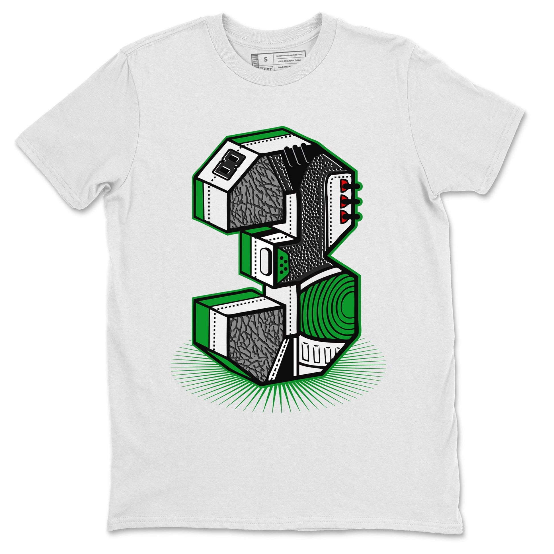 Air Jordan 3 Lucky Green Sneaker Match Tees Number Statue Sneaker Tees Jordan 3 Retro Lucky Green Sneaker Release Tees Unisex Shirts White 2