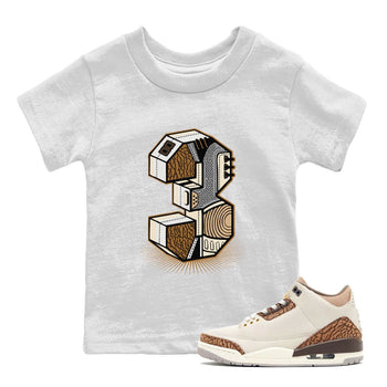 Air Jordan 3 Palomino shirt to match jordans Number Statue sneaker tees 3s Palomino SNRT Sneaker Release Tees Baby Toddler White 1 T-Shirt
