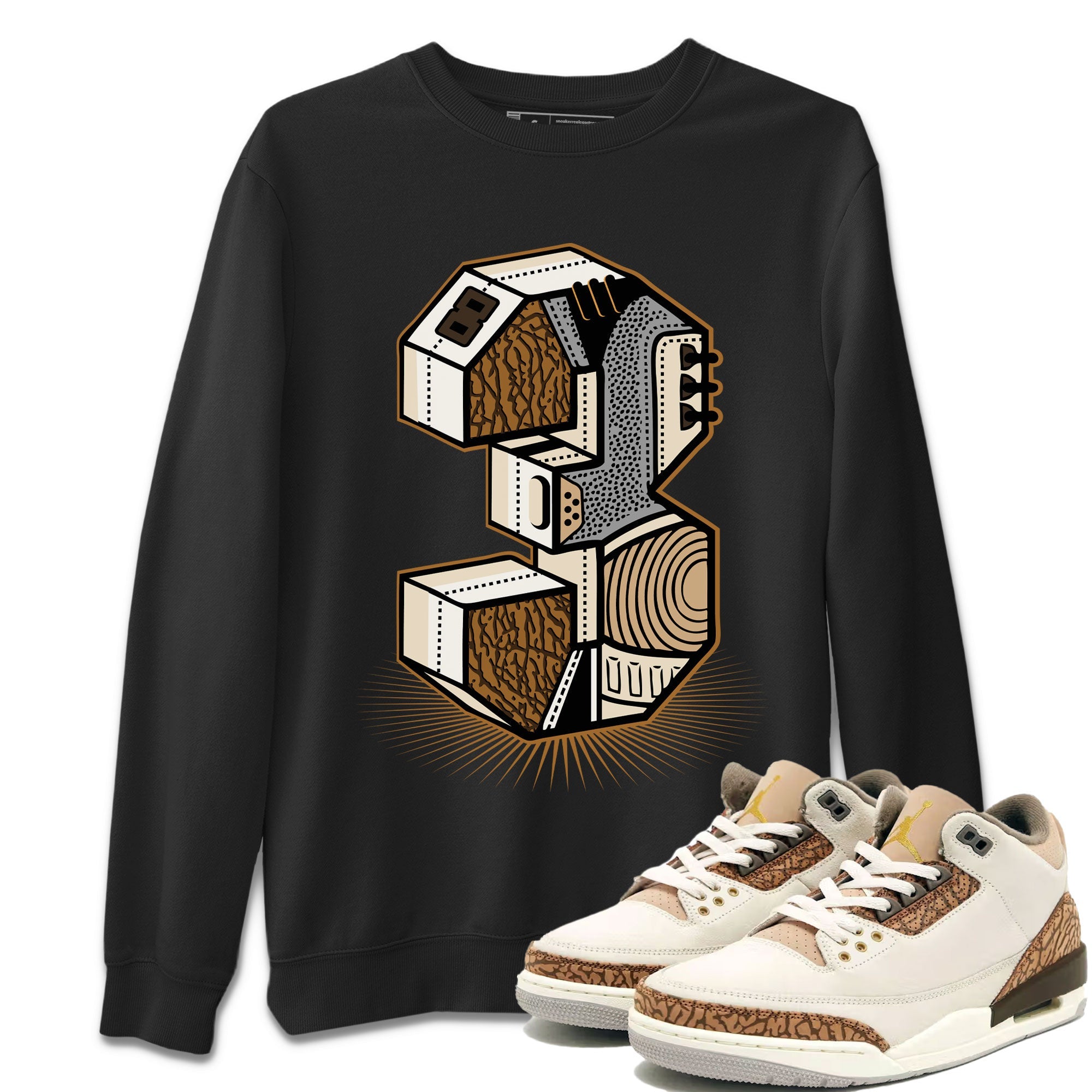 Air Jordan 3 Palomino shirt to match jordans Number Statue sneaker tees 3s Palomino SNRT Sneaker Release Tees Unisex Black 1 T-Shirt