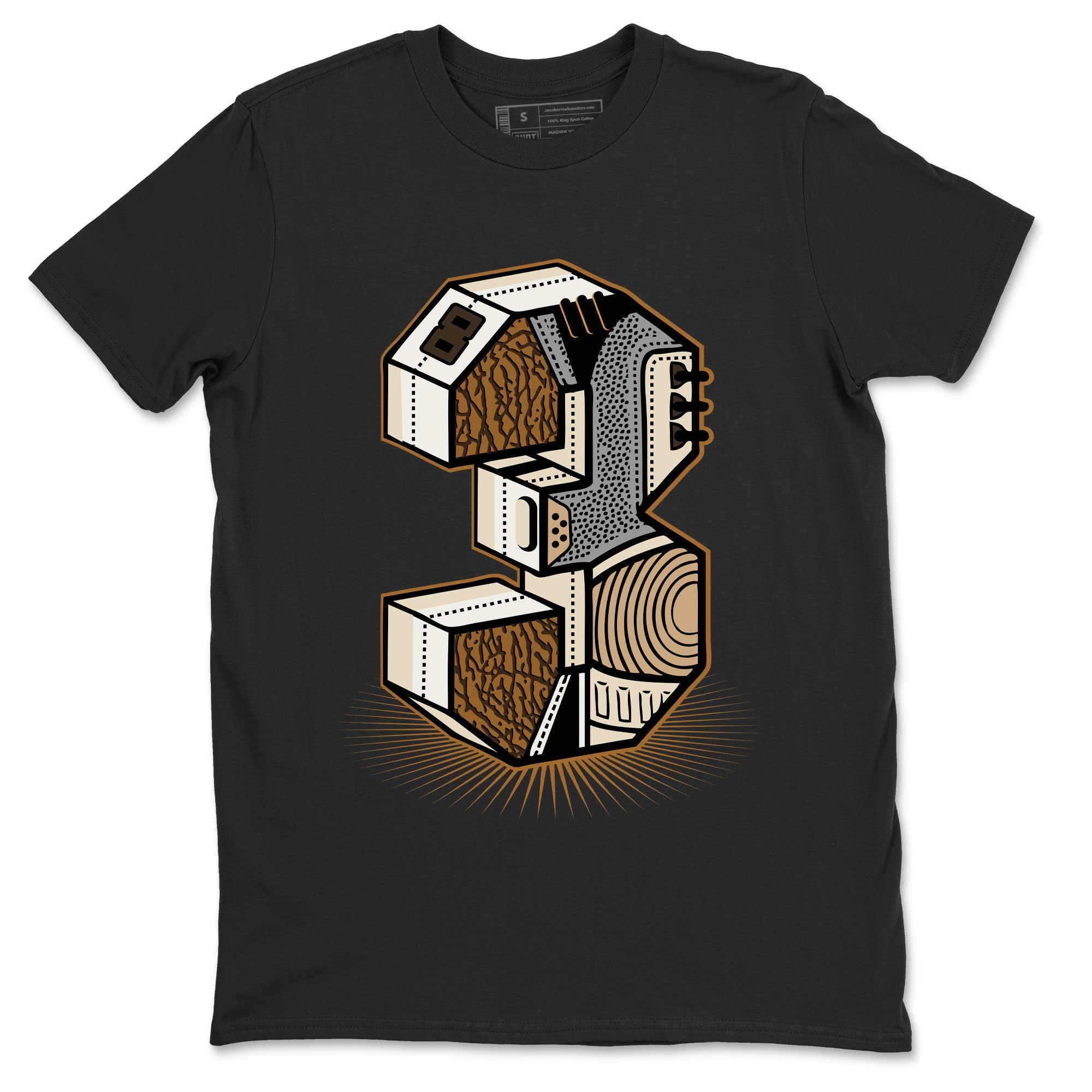 Air Jordan 3 Palomino shirt to match jordans Number Statue sneaker tees 3s Palomino SNRT Sneaker Release Tees Unisex Black 2 T-Shirt