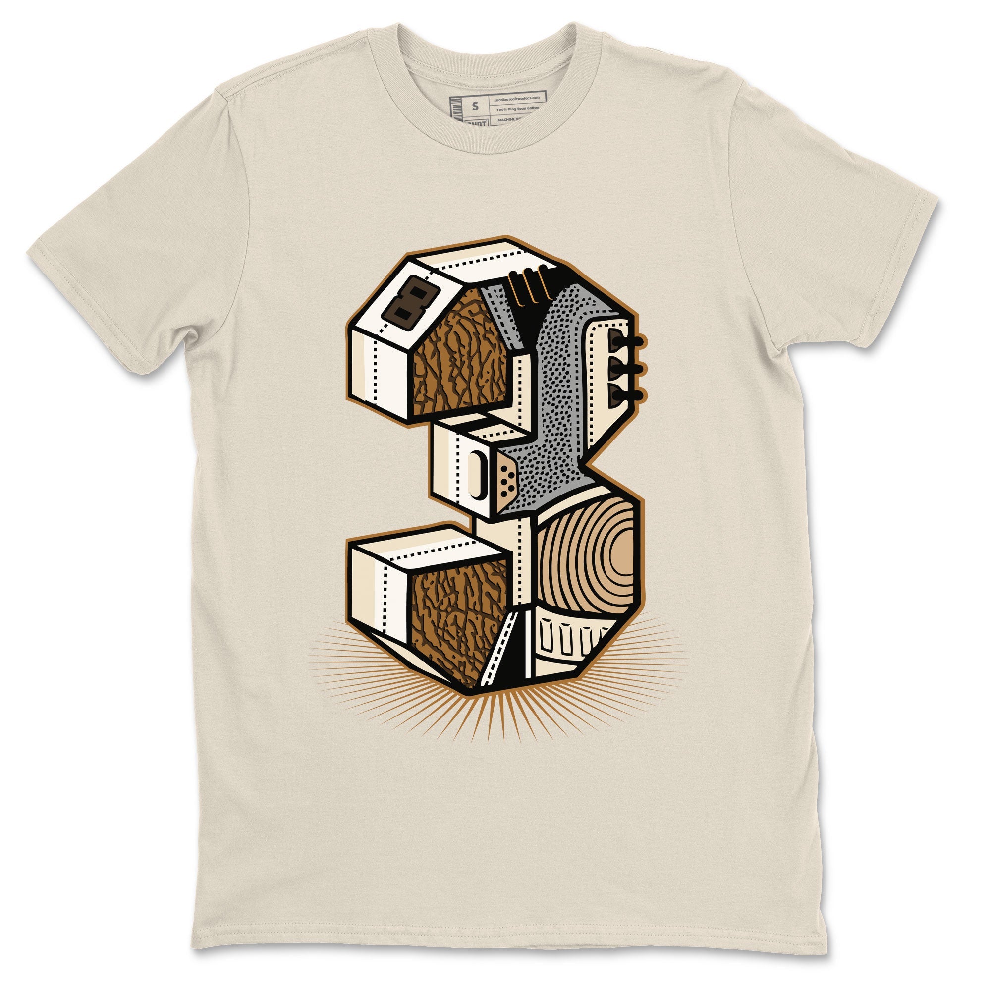 Air Jordan 3 Palomino shirt to match jordans Number Statue sneaker tees 3s Palomino SNRT Sneaker Release Tees Unisex Natural 2 T-Shirt