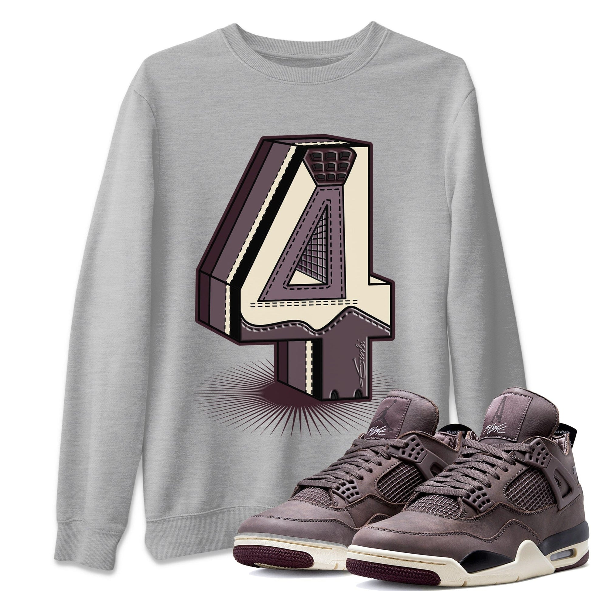 Jordan 4 A Ma Maniere Sneaker Match Tees Number Statue Sneaker Tees Jordan 4 A Ma Maniere Sneaker Release Tees Unisex Shirts