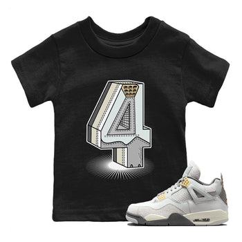Jordan 4 Craft Sneaker Match Tees Number Statue Sneaker Tees Jordan 4 Craft Sneaker Release Tees Kids Shirts