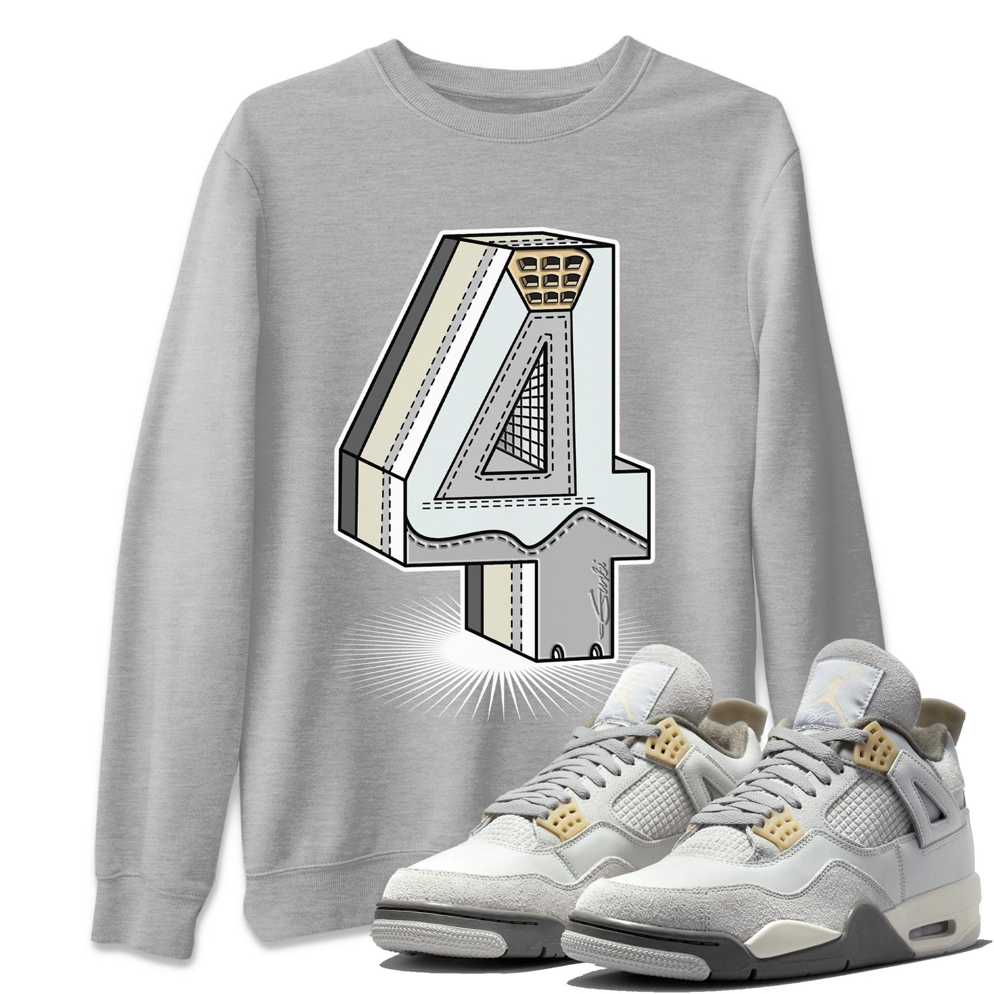 Jordan 4 Craft Sneaker Match Tees Number Statue Sneaker Tees Jordan 4 Craft Sneaker Release Tees Unisex Shirts