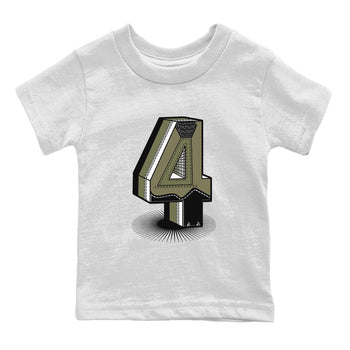 AJ4 Medium Olive shirt to match jordans Number Statue sneaker tees Air Jordan 4 Retro Medium Olive SNRT Sneaker Release Tees Baby Toddler White 2 T-Shirt