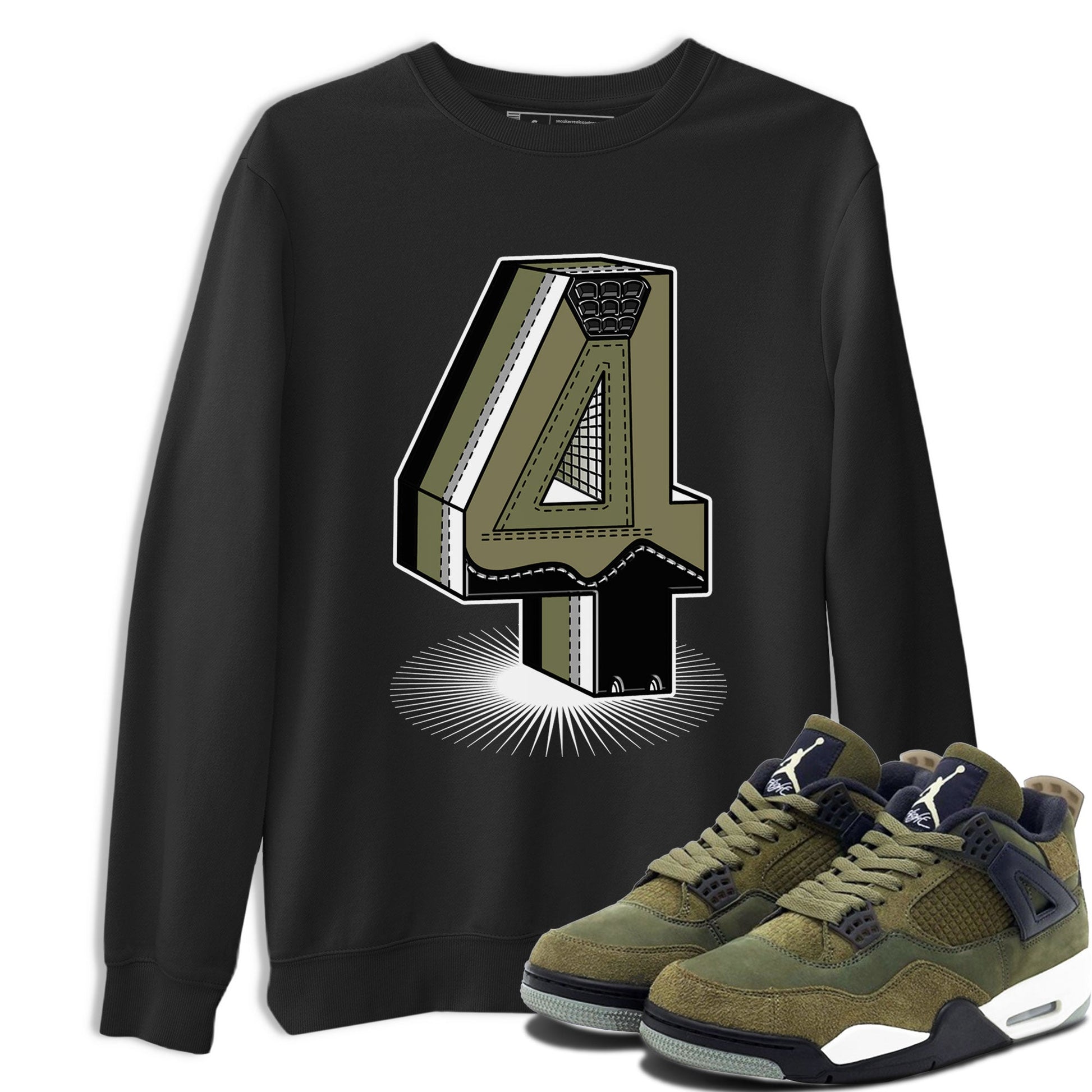 AJ4 Medium Olive shirt to match jordans Number Statue sneaker tees Air Jordan 4 Medium Olive SNRT Sneaker Release Tees Unisex Black 1 T-Shirt