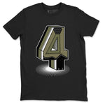 AJ4 Medium Olive shirt to match jordans Number Statue sneaker tees Air Jordan 4 Medium Olive SNRT Sneaker Release Tees Unisex Black 2 T-Shirt