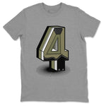 AJ4 Medium Olive shirt to match jordans Number Statue sneaker tees Air Jordan 4 Medium Olive SNRT Sneaker Release Tees Unisex Heather Grey 2 T-Shirt