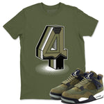 AJ4 Medium Olive shirt to match jordans Number Statue sneaker tees Air Jordan 4 Medium Olive SNRT Sneaker Release Tees Unisex Military Green 1 T-Shirt