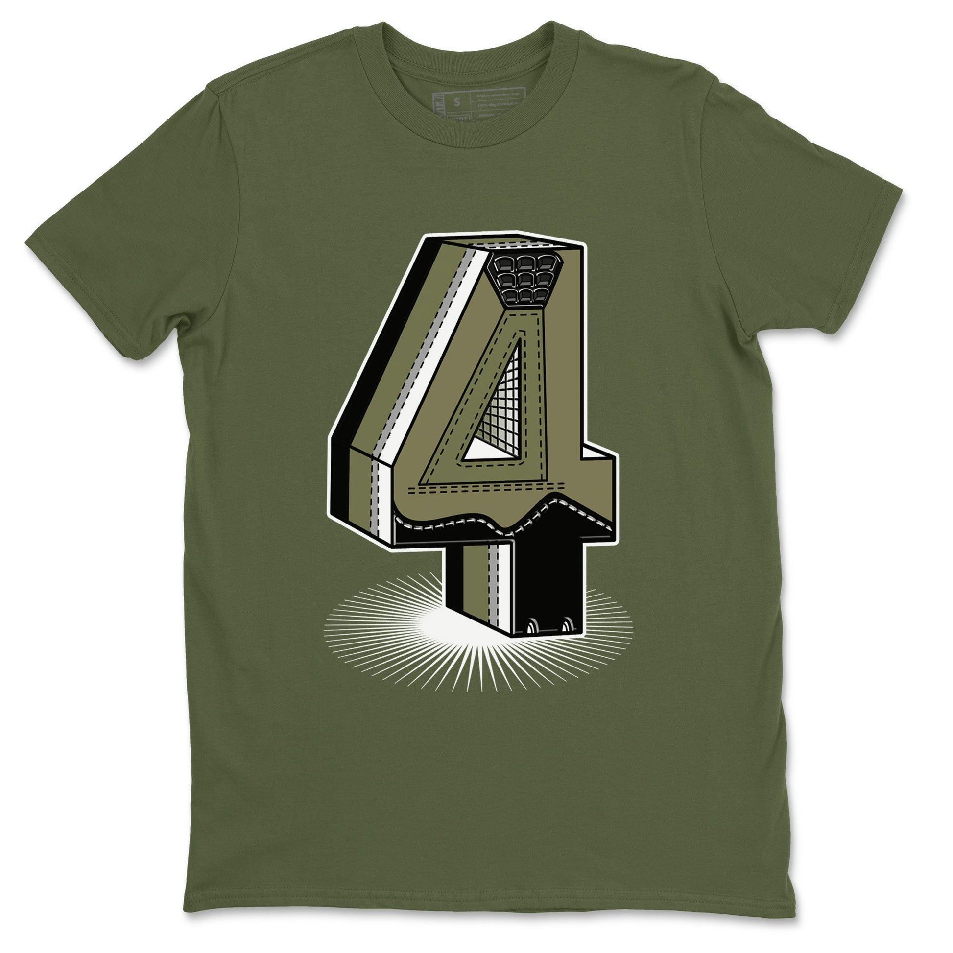 AJ4 Medium Olive shirt to match jordans Number Statue sneaker tees Air Jordan 4 Medium Olive SNRT Sneaker Release Tees Unisex Military Green 2 T-Shirt