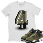 AJ4 Medium Olive shirt to match jordans Number Statue sneaker tees Air Jordan 4 Medium Olive SNRT Sneaker Release Tees Unisex White 1 T-Shirt