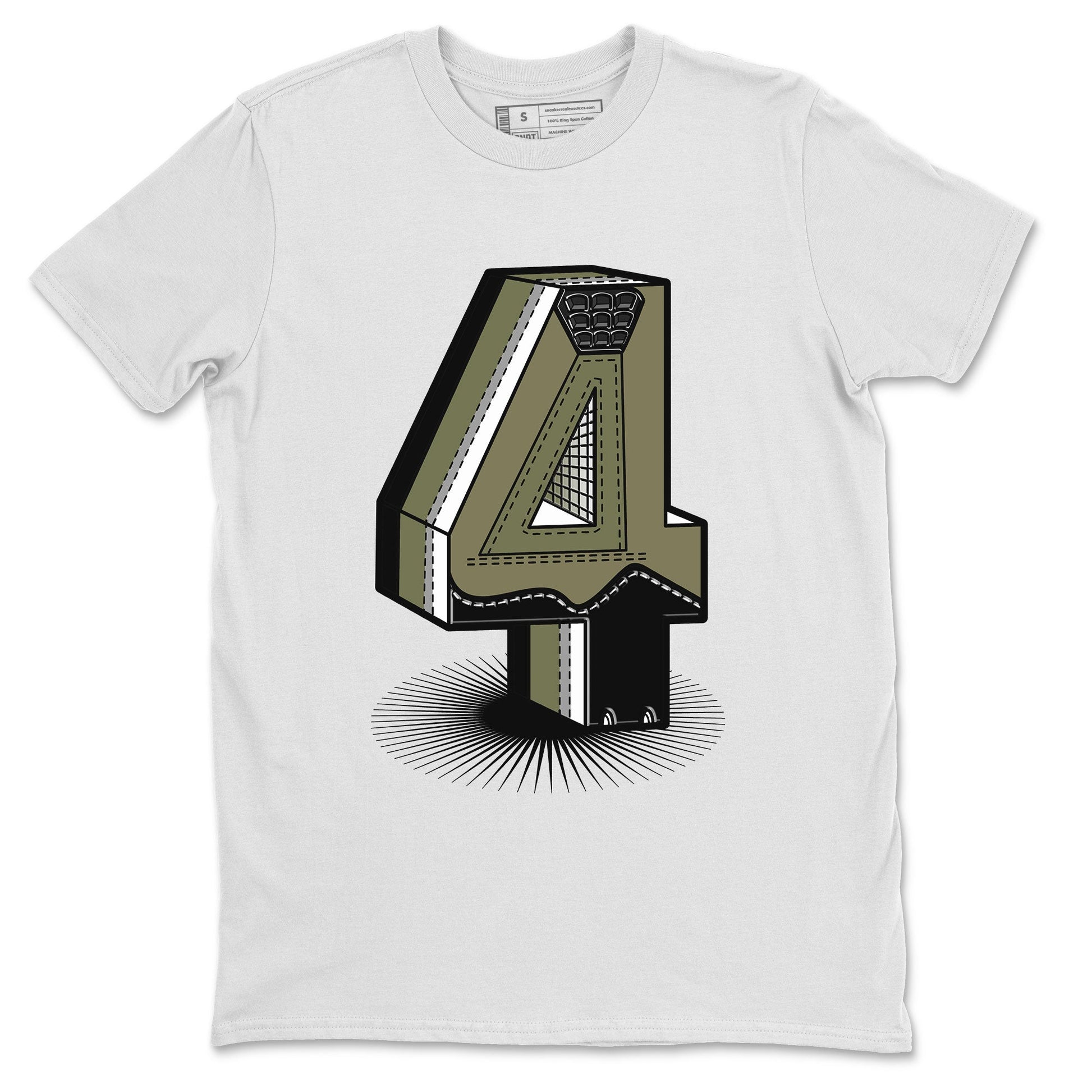 AJ4 Medium Olive shirt to match jordans Number Statue sneaker tees Air Jordan 4 Medium Olive SNRT Sneaker Release Tees Unisex White 2 T-Shirt