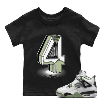 Jordan 4 Seafoam Sneaker Match Tees Number Statue Sneaker Tees Jordan 4 Seafoam Sneaker Release Tees Kids Shirts