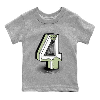 Jordan 4 Seafoam Sneaker Match Tees Number Statue Sneaker Tees Jordan 4 Seafoam Sneaker Release Tees Kids Shirts