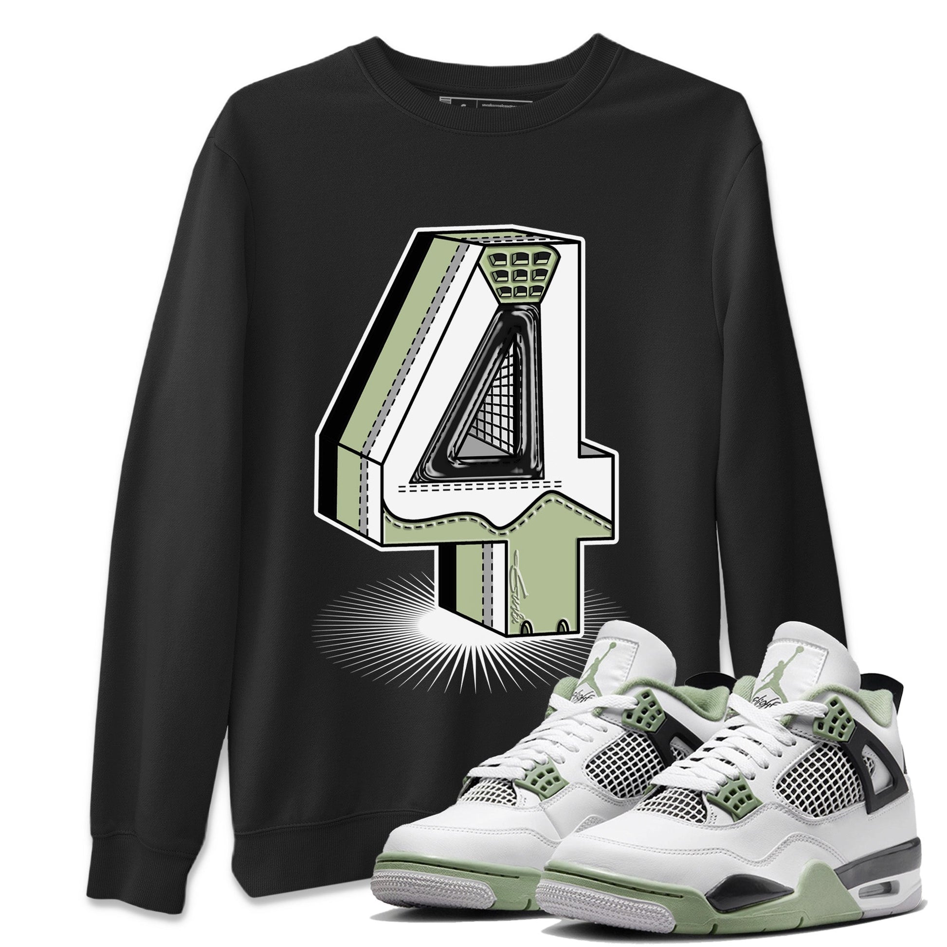 Jordan 4 Seafoam Sneaker Match Tees Number Statue Sneaker Tees Jordan 4 Seafoam Sneaker Release Tees Unisex Shirts