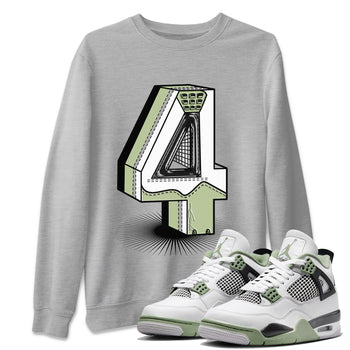 Jordan 4 Seafoam Sneaker Match Tees Number Statue Sneaker Tees Jordan 4 Seafoam Sneaker Release Tees Unisex Shirts