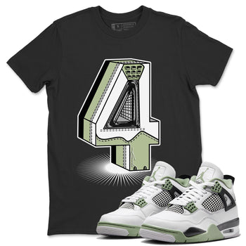 Jordan 4 Seafoam Sneaker Match Tees Number Statue Sneaker Tees Jordan 4 Seafoam Sneaker Release Tees Unisex Shirts