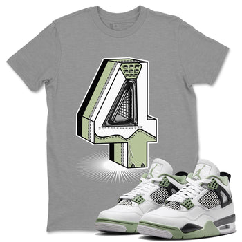 Jordan 4 Seafoam Sneaker Match Tees Number Statue Sneaker Tees Jordan 4 Seafoam Sneaker Release Tees Unisex Shirts
