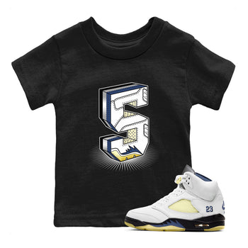 Air Jordan 5 A Ma Maniere x Photon Dust shirt to match jordans Number Statue sneaker matching t-shirt Air Jordan 5 x A Ma Maniere "Dawn" SNRT Release Tees Baby Toddler Black 1 T-Shirt