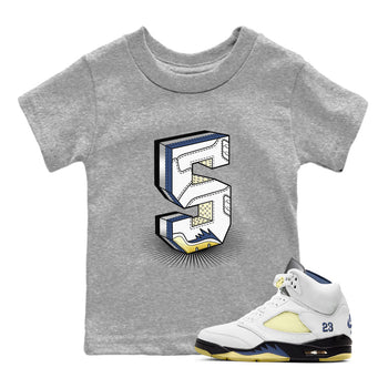 Air Jordan 5 A Ma Maniere x Photon Dust shirt to match jordans Number Statue sneaker matching t-shirt Air Jordan 5 x A Ma Maniere "Dawn" SNRT Release Tees Baby Toddler Heather Grey 1 T-Shirt