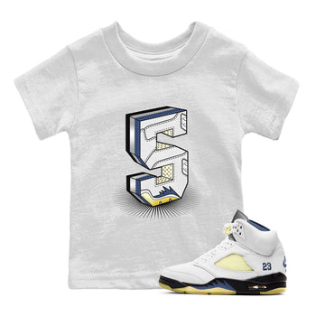 Air Jordan 5 A Ma Maniere x Photon Dust shirt to match jordans Number Statue sneaker matching t-shirt Air Jordan 5 x A Ma Maniere "Dawn" SNRT Release Tees Baby Toddler White 1 T-Shirt
