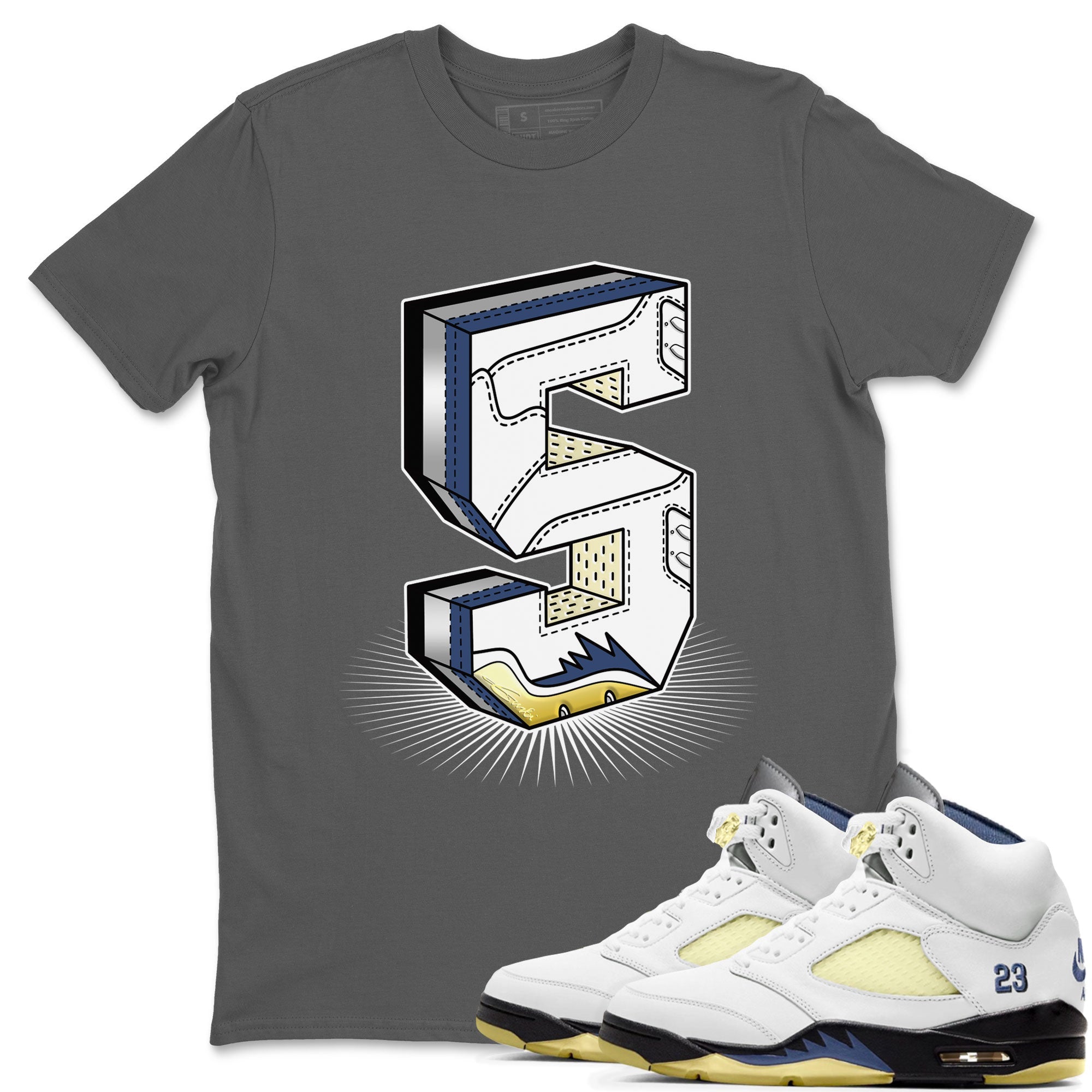 Air Jordan 5 A Ma Maniere x Photon Dust shirt to match jordans Number Statue sneaker matching t-shirt Air Jordan 5 x A Ma Maniere "Dawn" SNRT Release Tees Unisex Cool Grey 1 T-Shirt