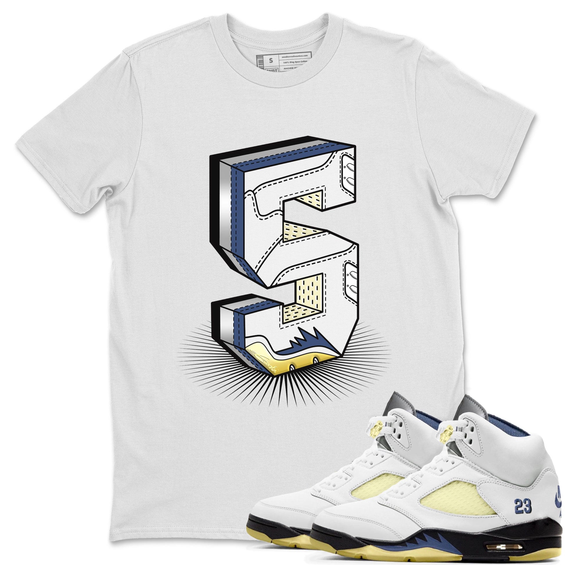 Air Jordan 5 A Ma Maniere x Photon Dust shirt to match jordans Number Statue sneaker matching t-shirt Air Jordan 5 x A Ma Maniere "Dawn" SNRT Release Tees Unisex White 1 T-Shirt
