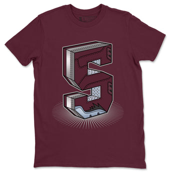 Air Jordan 5 Burgundy Sneaker Match Tees Number Statue Sneaker Tees AJ5 Burgundy Sneaker Release Tees Unisex Shirts Maroon 2