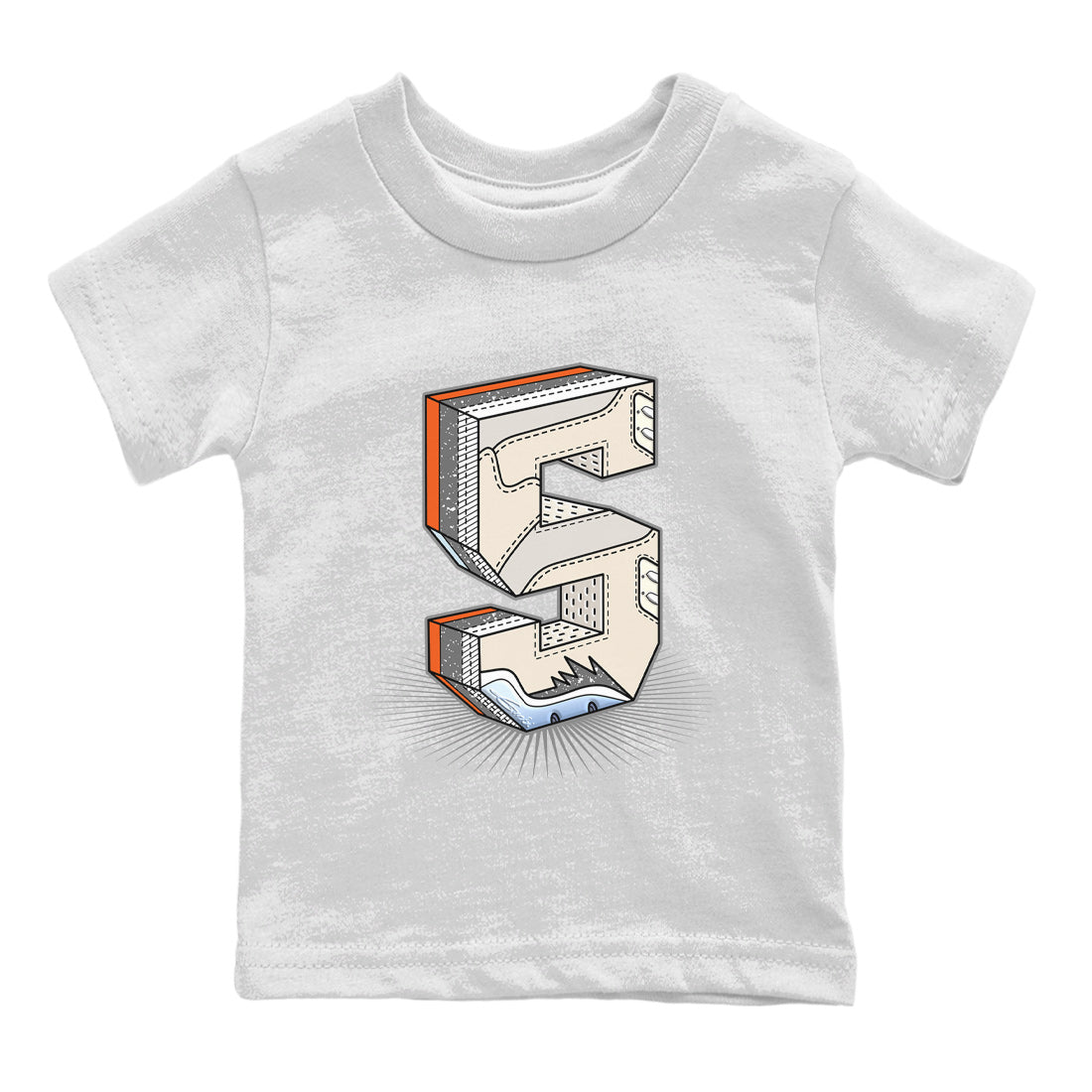 Air Jordan 5 Craft Sneaker Match Tees Number Statue Sneaker Tees Air Jordan 5 Craft Shirt Kids Shirts White 2