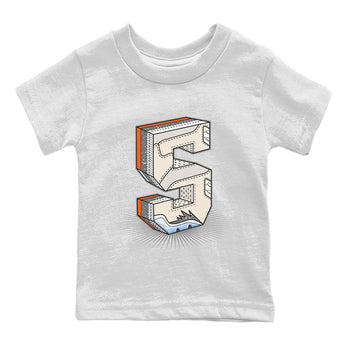 Air Jordan 5 Craft Sneaker Match Tees Number Statue Sneaker Tees Air Jordan 5 Craft Shirt Kids Shirts White 2