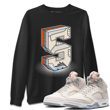 Air Jordan 5 Craft Sneaker Match Tees Number Statue Sneaker Tees Air Jordan 5 Craft Shirt Unisex Shirts Black 1