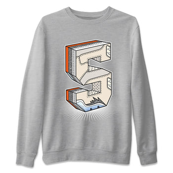 Air Jordan 5 Craft Sneaker Match Tees Number Statue Sneaker Tees Air Jordan 5 Craft Shirt Unisex Shirts Heather Grey 2