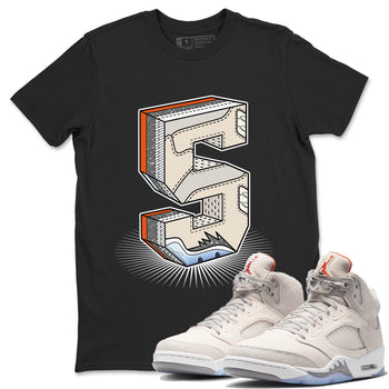 Air Jordan 5 Craft Sneaker Match Tees Number Statue Sneaker Tees Air Jordan 5 Craft Shirt Unisex Shirts Black 1
