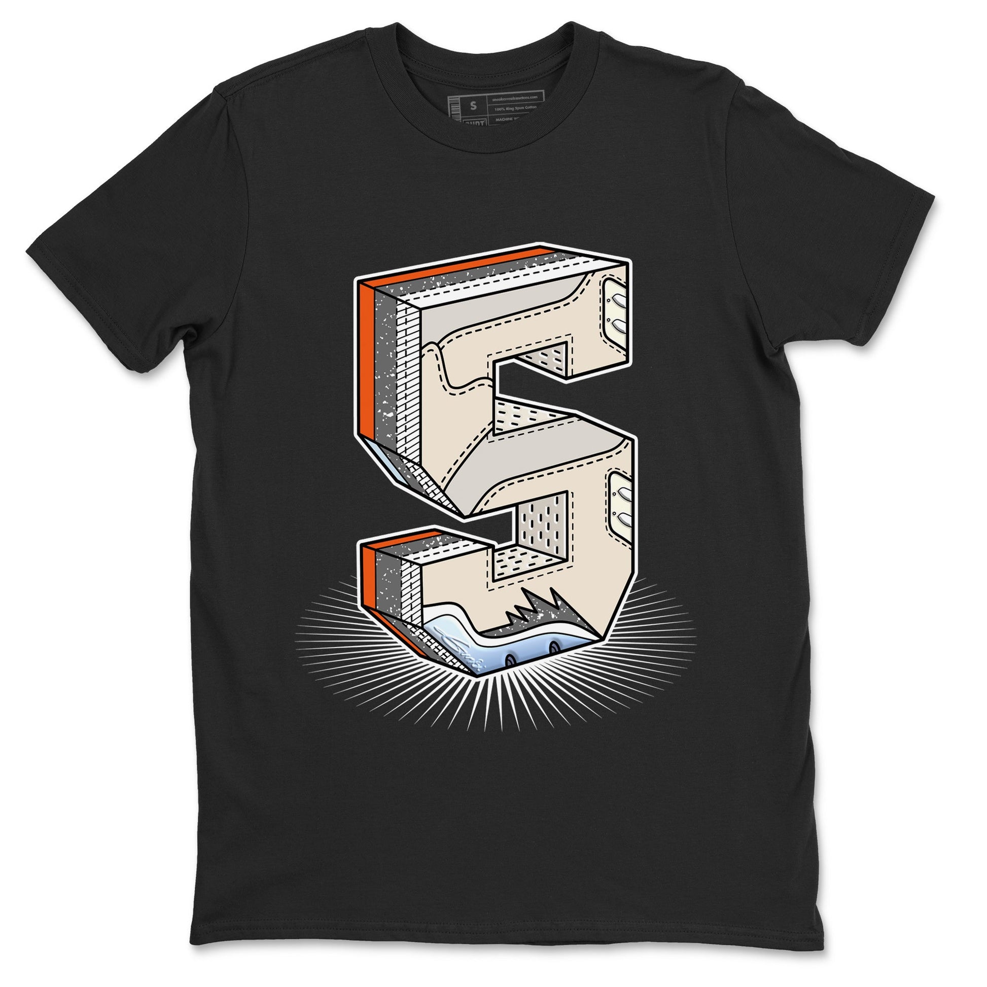 Air Jordan 5 Craft Sneaker Match Tees Number Statue Sneaker Tees Air Jordan 5 Craft Shirt Unisex Shirts Black 2