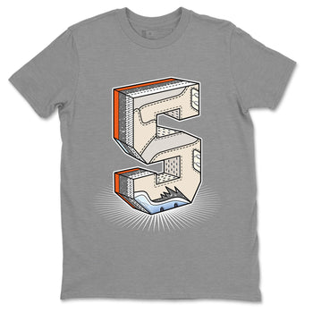 Air Jordan 5 Craft Sneaker Match Tees Number Statue Sneaker Tees Air Jordan 5 Craft Shirt Unisex Shirts Heather Grey 2