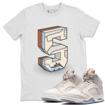 Air Jordan 5 Craft Sneaker Match Tees Number Statue Sneaker Tees Air Jordan 5 Craft Shirt Unisex Shirts White 1
